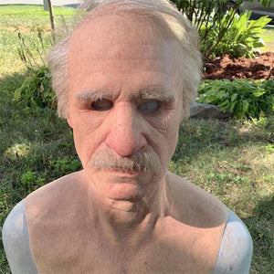 Old Man Mask Halloween Simulation Latex Human Wrinkle Face Mask