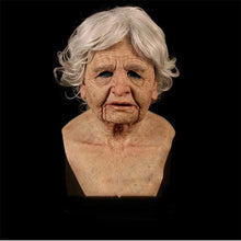 Load image into Gallery viewer, Old Man Mask Halloween Simulation Latex Human Wrinkle Face Mask