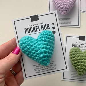 💜💙💗Pocket Hug Crocheted Heart Small Gift