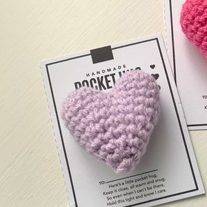 💜💙💗Pocket Hug Crocheted Heart Small Gift