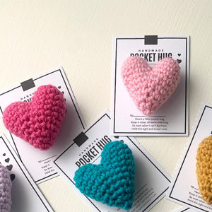 💜💙💗Pocket Hug Crocheted Heart Small Gift