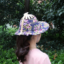 Load image into Gallery viewer, Bamboo Foldable Hand Fan Sun Hat