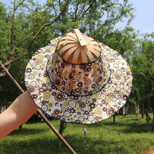 Load image into Gallery viewer, Bamboo Foldable Hand Fan Sun Hat