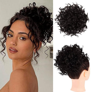 👩🏻‍🦱Elastic Drawstring Loose Short Curly Bun