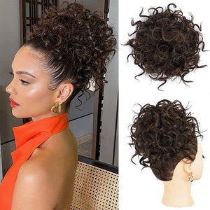 👩🏻‍🦱Elastic Drawstring Loose Short Curly Bun