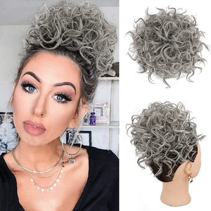 👩🏻‍🦱Elastic Drawstring Loose Short Curly Bun