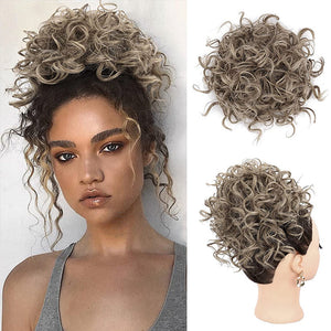 👩🏻‍🦱Elastic Drawstring Loose Short Curly Bun