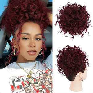 👩🏻‍🦱Elastic Drawstring Loose Short Curly Bun