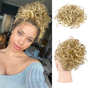 👩🏻‍🦱Elastic Drawstring Loose Short Curly Bun