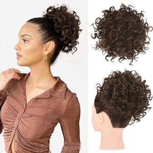 👩🏻‍🦱Elastic Drawstring Loose Short Curly Bun