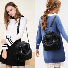 Load image into Gallery viewer, Multifunction leather backpack for women