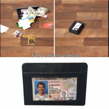 Load image into Gallery viewer, Black Leather Fraud Protector Card Case