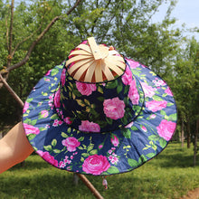 Load image into Gallery viewer, Bamboo Foldable Hand Fan Sun Hat