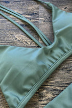 Load image into Gallery viewer, Olive Strappy Triangle Brazilian Bikini Swimsuit - Two Piece Set.bi