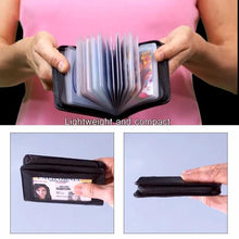 Load image into Gallery viewer, Black Leather Fraud Protector Card Case