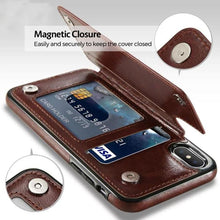 Load image into Gallery viewer, Leather Wallets Phone Case for iPhones, with card slots