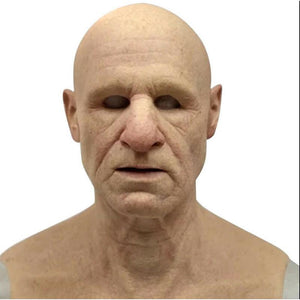 Old Man Mask Halloween Simulation Latex Human Wrinkle Face Mask