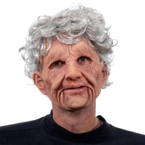 Old Man Mask Halloween Simulation Latex Human Wrinkle Face Mask