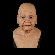 Load image into Gallery viewer, Old Man Mask Halloween Simulation Latex Human Wrinkle Face Mask