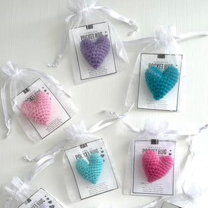 💜💙💗Pocket Hug Crocheted Heart Small Gift