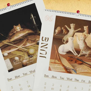 🐱2024 Wall Hanging Calendar, Funny Art Novelty Gift