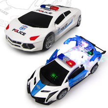 Load image into Gallery viewer, 360 Degree Rotary Wheels Musical LED Lighting Electronic Police Car