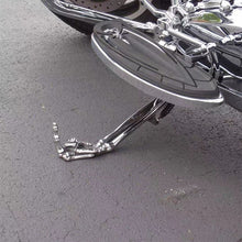 Load image into Gallery viewer, Skeleton Paw With Middle Finger Motorcycle Kickstands