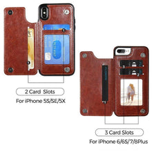 Load image into Gallery viewer, Leather Wallets Phone Case for iPhones, with card slots