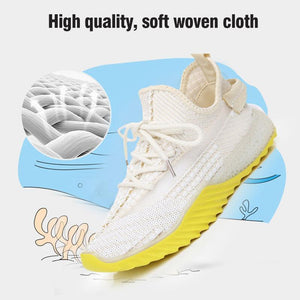 Net Surface Breathable Lace-Up Yeezy Sneakers