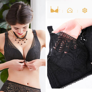 Rose Embroidery Wireless Bra