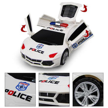 Load image into Gallery viewer, 360 Degree Rotary Wheels Musical LED Lighting Electronic Police Car