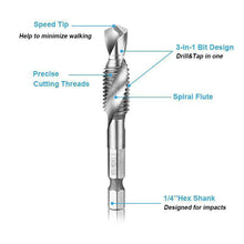 Load image into Gallery viewer, Domom® Metric Tap Drill Bits 6PCS (M3 - M10)