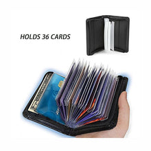 Load image into Gallery viewer, Black Leather Fraud Protector Card Case