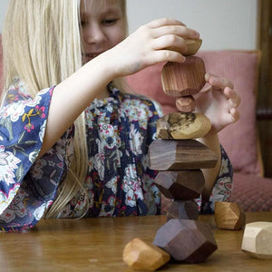 🔵Wood Rock Set Balancing Blocks Toy