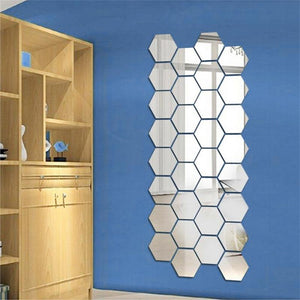 Hexagonal Mirror Wall Sticker