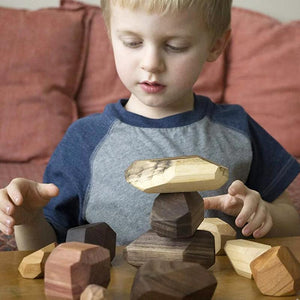 🔵Wood Rock Set Balancing Blocks Toy