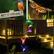 Load image into Gallery viewer, Color-Changing Solar LED Waterproof Hummingbird Wind Chimes