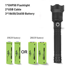 Load image into Gallery viewer, 2023 New Year Limited Time Sale 🎉LED Rechargeable Tactical Laser Flashlight 90000 High Lumens-Buy 2 Free VIP Shipping