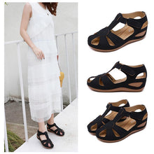 Load image into Gallery viewer, Hollow Out Lightweight Breathable Velcro Pure Color Sandals