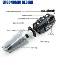 Load image into Gallery viewer, 4-in-1 Portable Car Vacuum Cleaner, with LCD Display