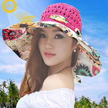 Load image into Gallery viewer, Fashion Hollow Printed Sun Hat