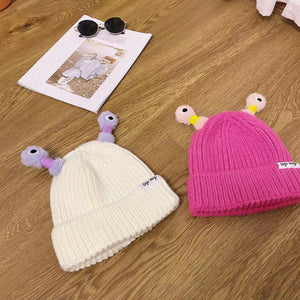 🐸Winter Parent-Child Cute Glowing Little Monster Knit Hat