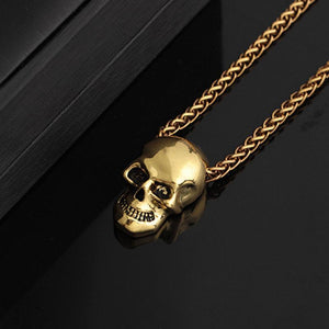 Halloween Punk Gothic Skull Head Pendant Necklace