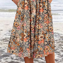 Load image into Gallery viewer, Scoop Neck Floral Printed Pockets Midi Dress