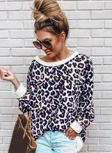 Load image into Gallery viewer, Leopard Streetwear Round Neckline Sweatshirts TOPS.FL