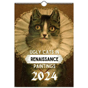 🐱2024 Wall Hanging Calendar, Funny Art Novelty Gift