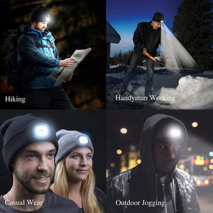 Bluetooth Beanie Hat with LED Headlight