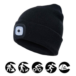 Bluetooth Beanie Hat with LED Headlight