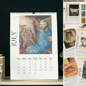 🐱2024 Wall Hanging Calendar, Funny Art Novelty Gift