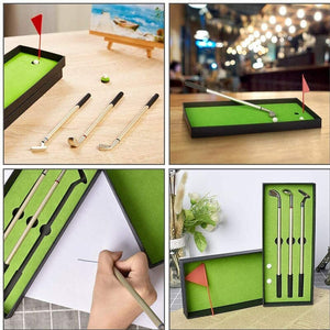 ⛳Funny gift Mini Desktop Golf Set with 3 pens🖊️